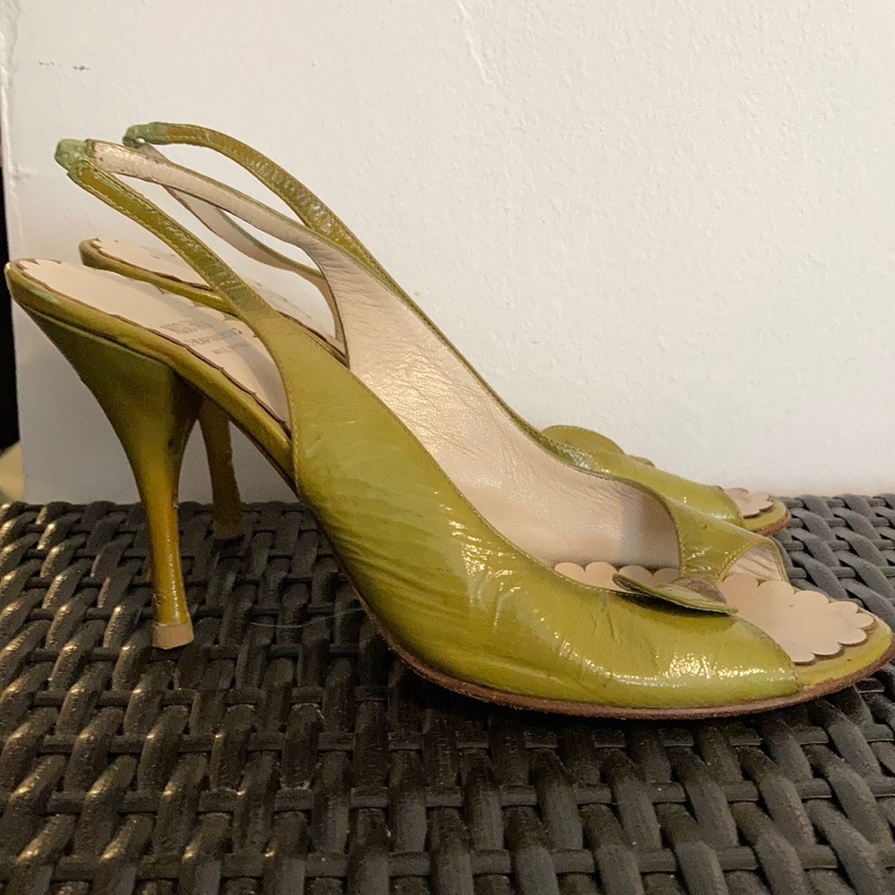 Moschino cheap and chic sage!mint peep toe 40.5